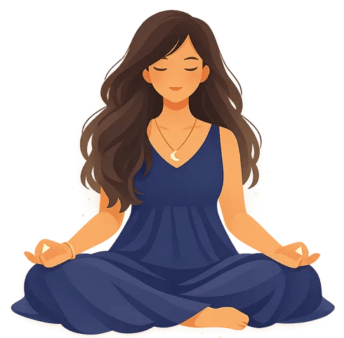 A dreamer sitting in calm reflection under a night sky